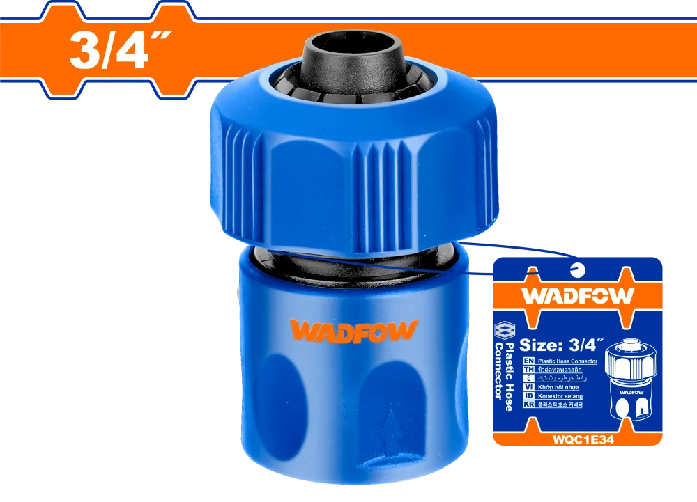 Conector rapid pentru furtun Wadfow, 3/4", ABS, functie de oprire apei