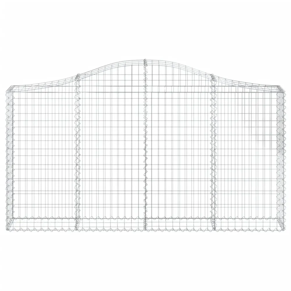 Coșuri gabion arcuite 2 buc, 200x30x100/120 cm fier galvanizat