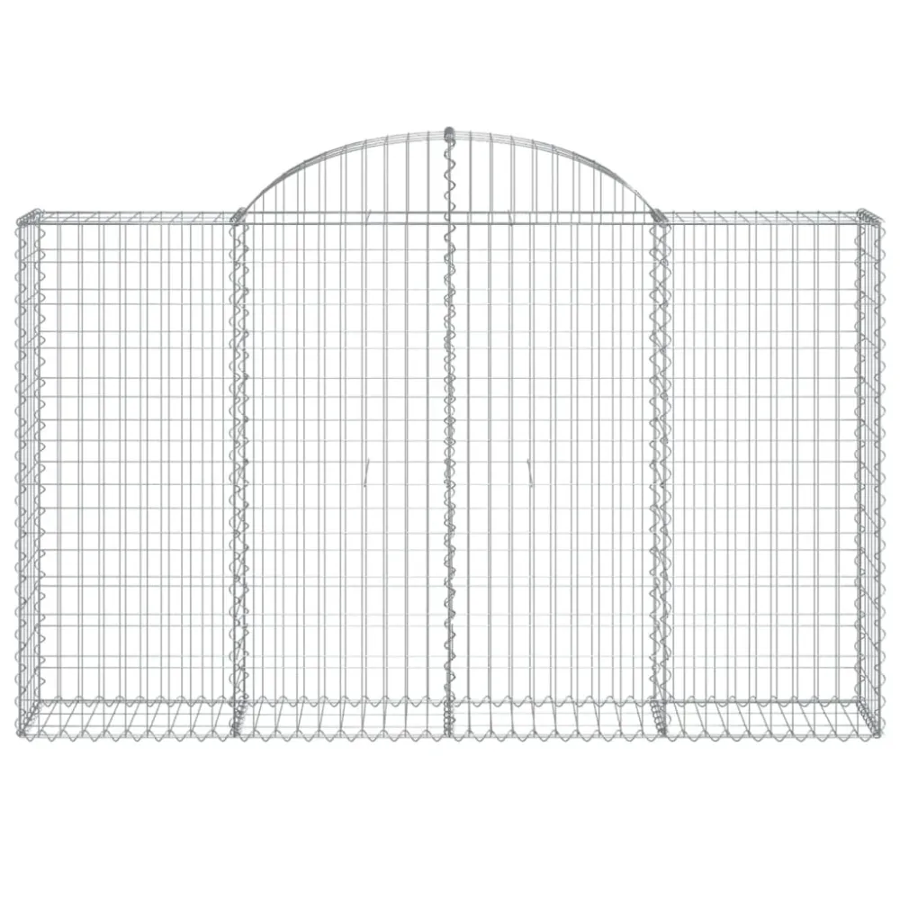 Coșuri gabion arcuite 2 buc, 200x30x120/140 cm, fier galvanizat