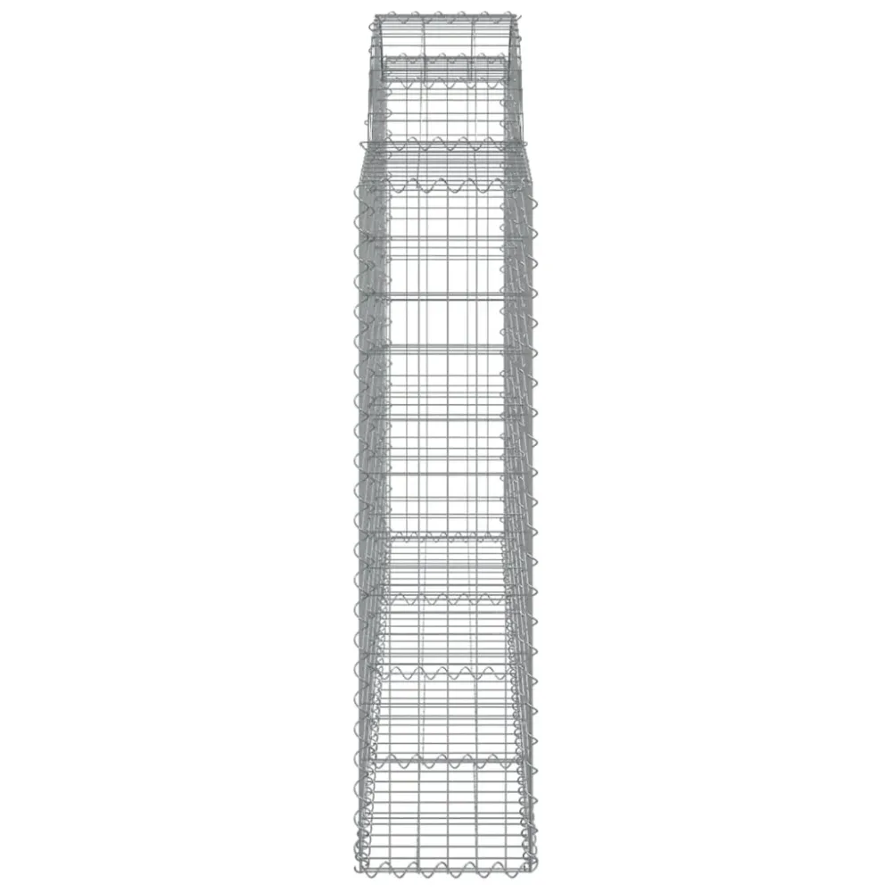 Coșuri gabion arcuite 2 buc, 200x30x120/140 cm, fier galvanizat