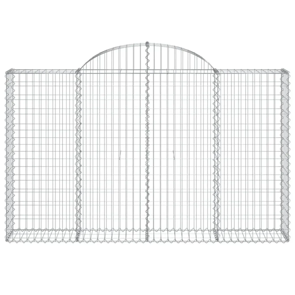 Coșuri gabion arcuite 3 buc, 200x30x120/140 cm, fier galvanizat