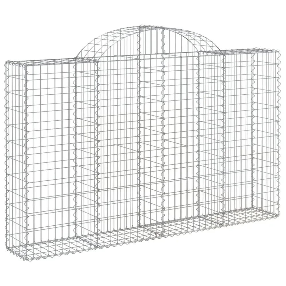 Coșuri gabion arcuite 6 buc, 200x30x120/140 cm, fier galvanizat