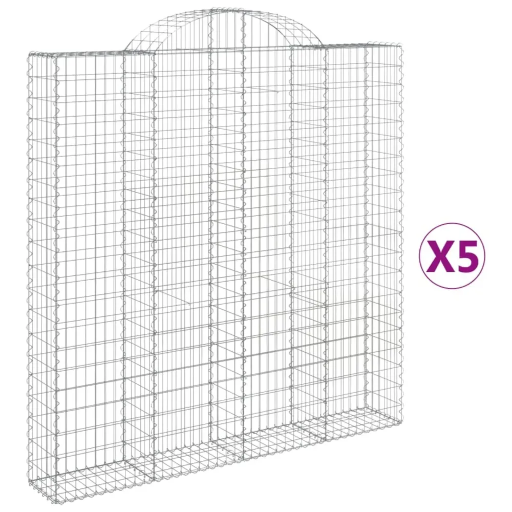 Coșuri gabion arcuite 5 buc. 200x30x200/220 cm fier galvanizat
