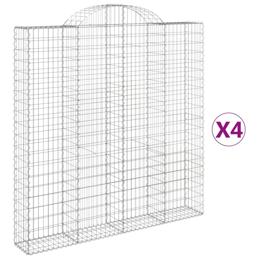 Coșuri gabion arcuite 4 buc. 200x30x200/220 cm fier galvanizat