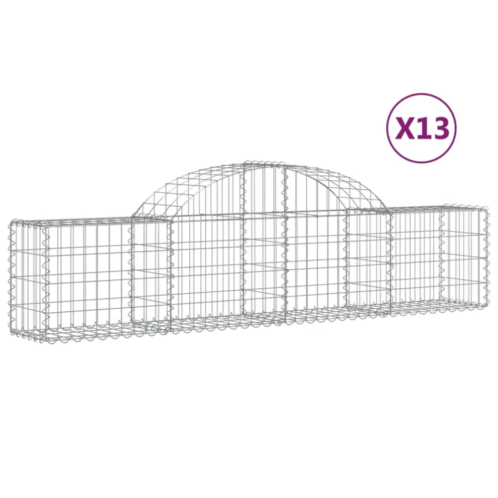 Coșuri gabion arcuite 13 buc, 200x30x40/60 cm, fier galvanizat