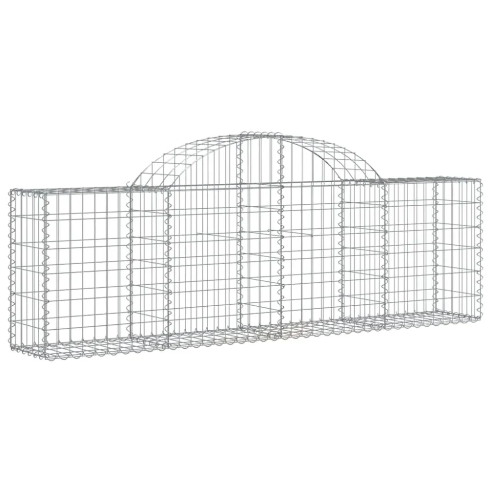 Coșuri gabion arcuite 2 buc, 200x30x60/80 cm, fier galvanizat