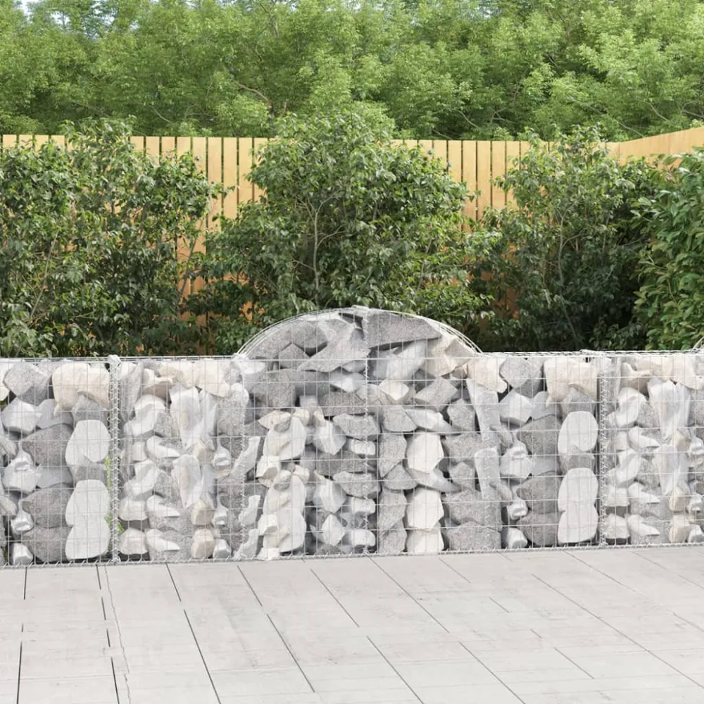 Coșuri gabion arcuite 7 buc, 200x30x80/100cm, fier galvanizat