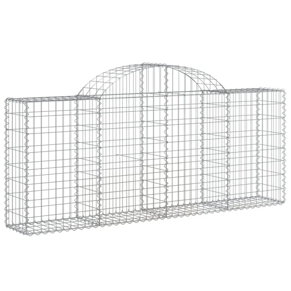 Coșuri gabion arcuite 2 buc, 200x30x80/100cm, fier galvanizat