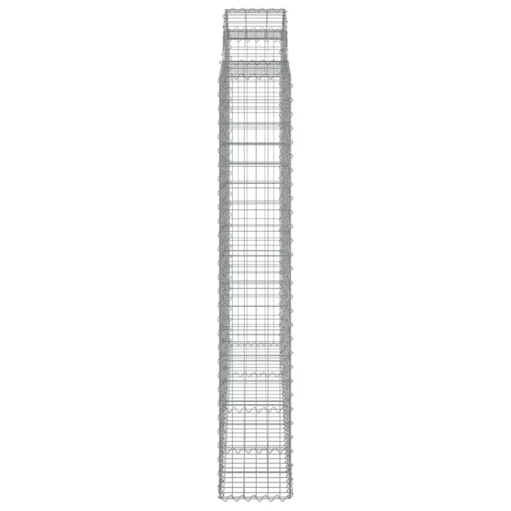 Coșuri gabion arcuite 3 buc, 200x50x180/200 cm, fier galvanizat