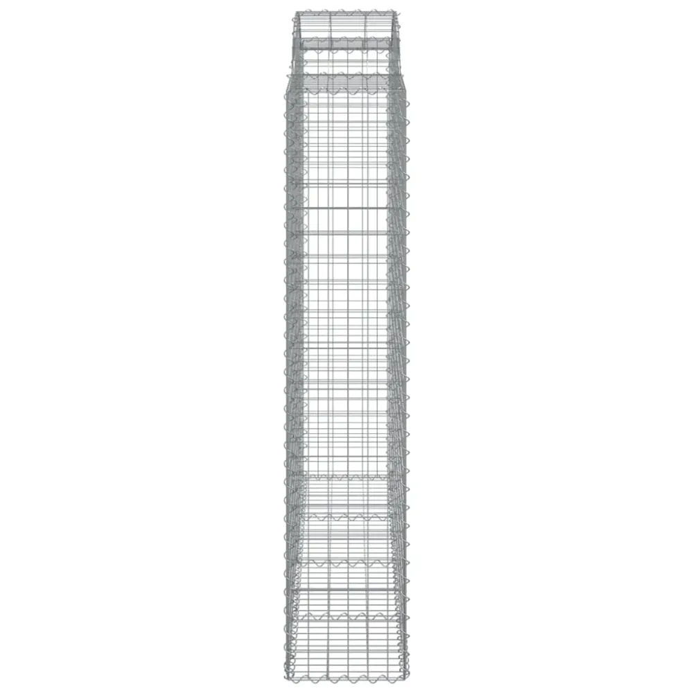 Coșuri gabion arcuite, 2 buc 200x50x200/220 cm, fier galvanizat