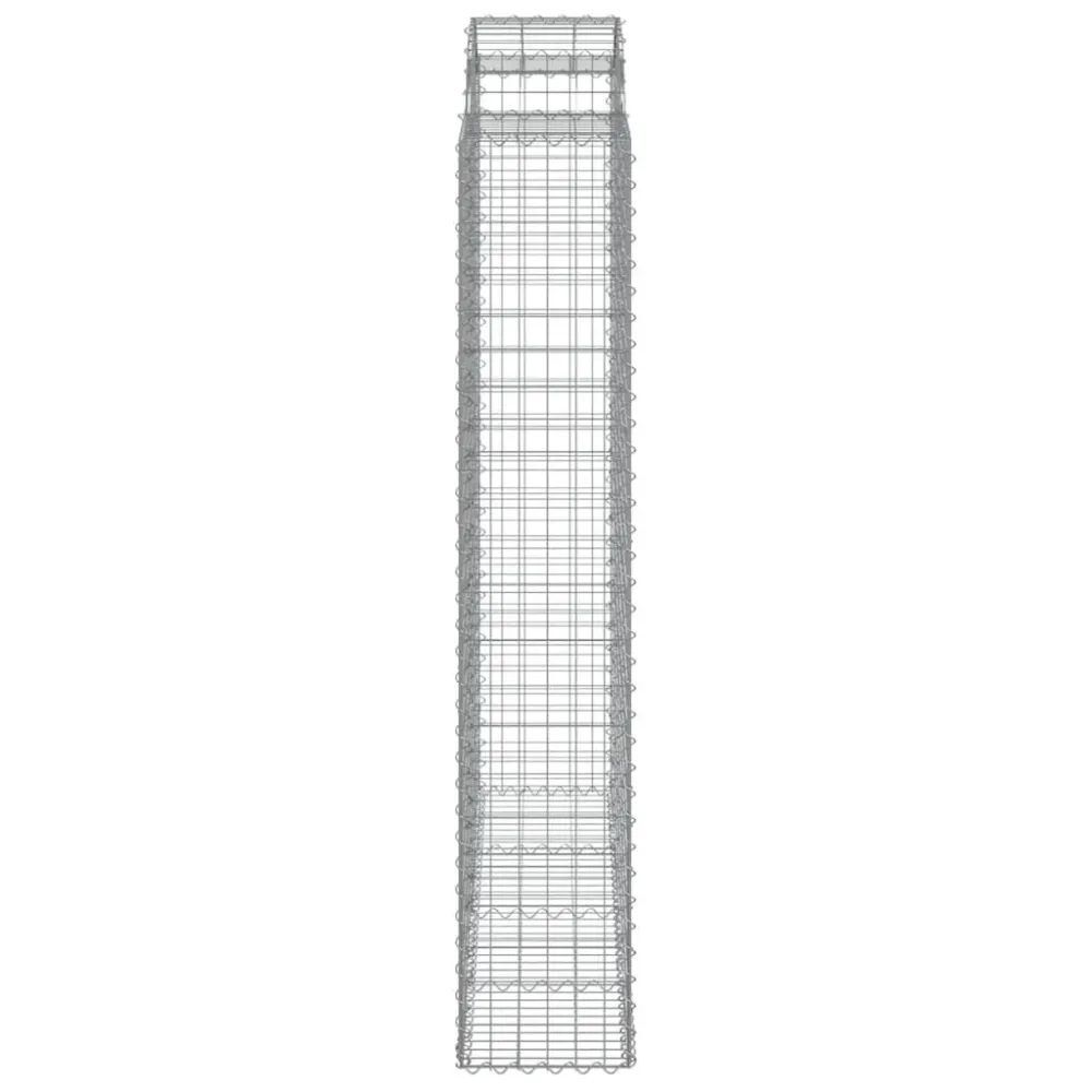 Coșuri gabion arcuite, 2 buc, 200x50x220/240cm, fier galvanizat