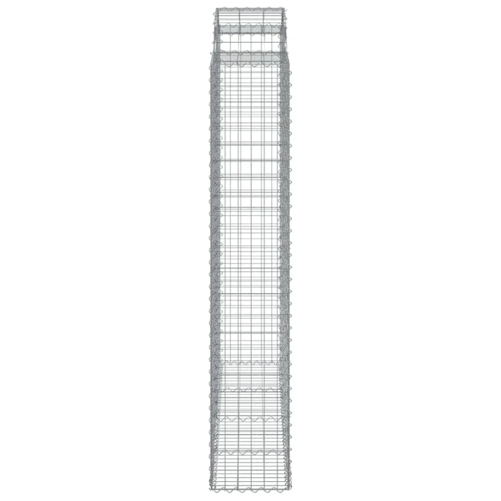 Coșuri gabion arcuite, 3 buc, 200x50x220/240cm, fier galvanizat