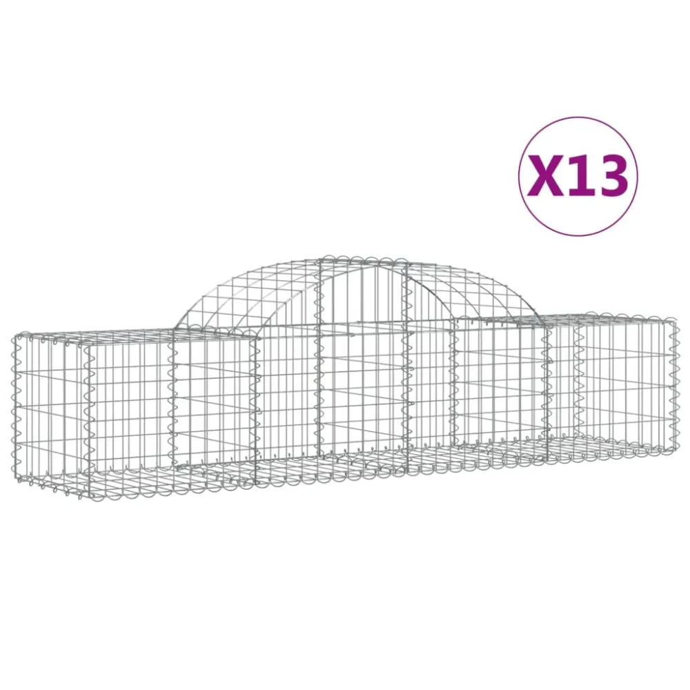 Coșuri gabion arcuite 13 buc, 200x50x40/60 cm, fier galvanizat