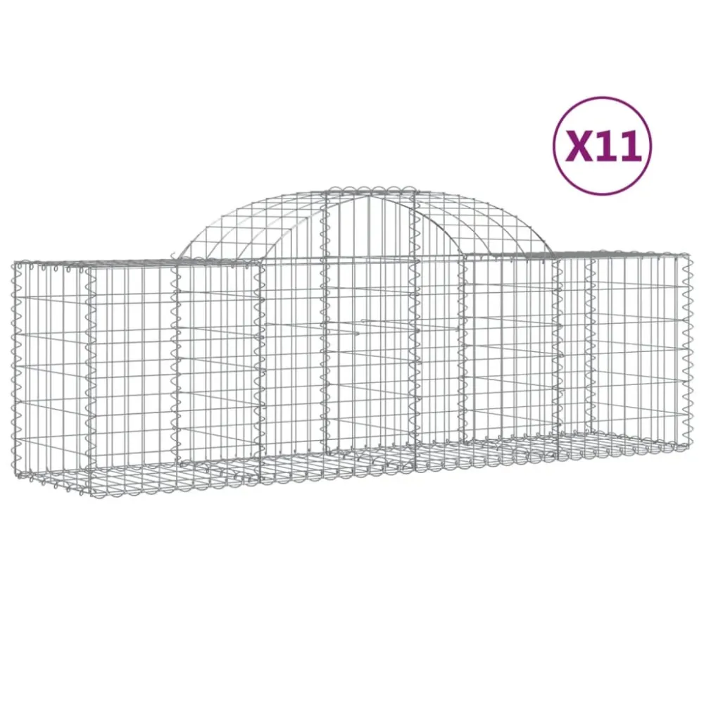 Coșuri gabion arcuite 11 buc, 200x50x60/80 cm, fier galvanizat