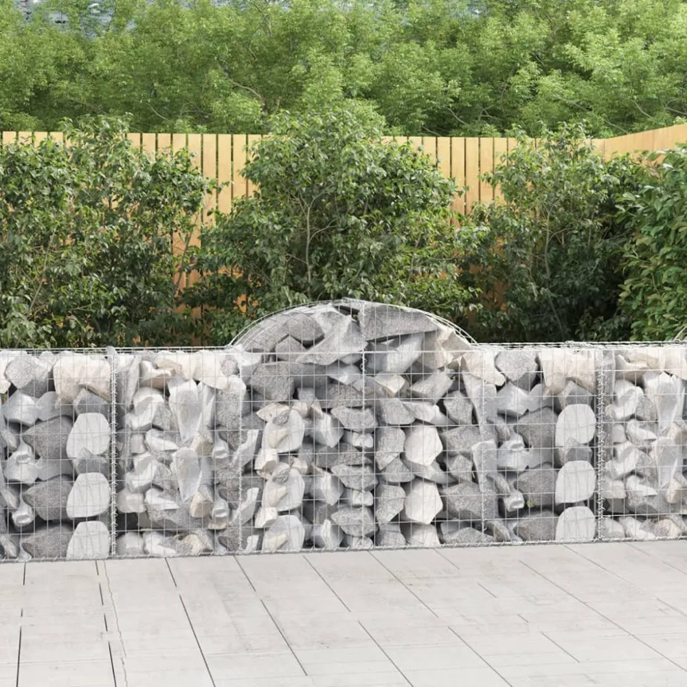 Coșuri gabion arcuite 7 buc, 200x50x80/100 cm, fier galvanizat
