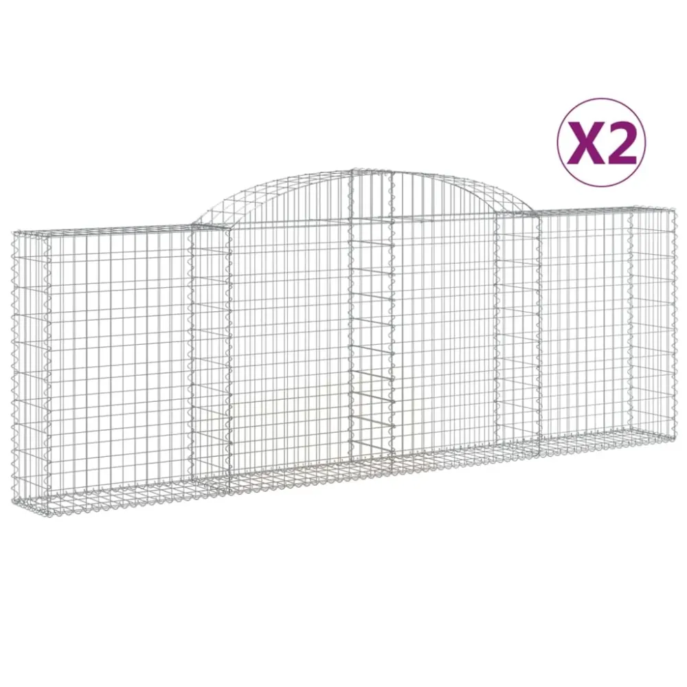 Coșuri gabion arcuite 2 buc, 300x30x100/120 cm fier galvanizat