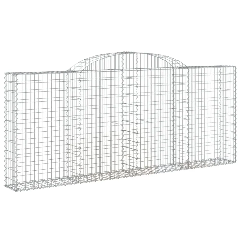 Coșuri gabion arcuite 2 buc, 300x30x120/140 cm, fier galvanizat