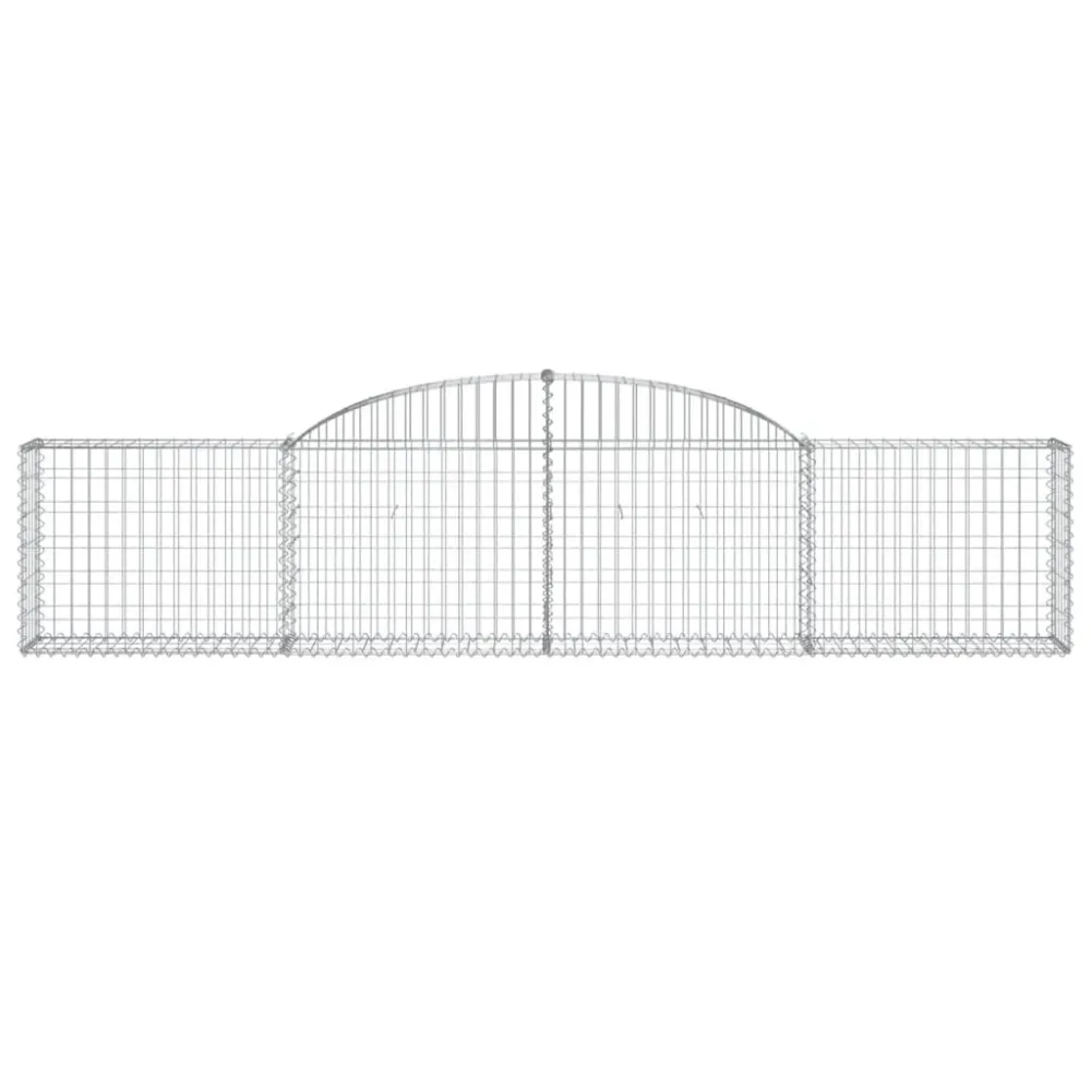 Coșuri gabion arcuite, 3 buc., 300x30x60/80 cm, fier galvanizat