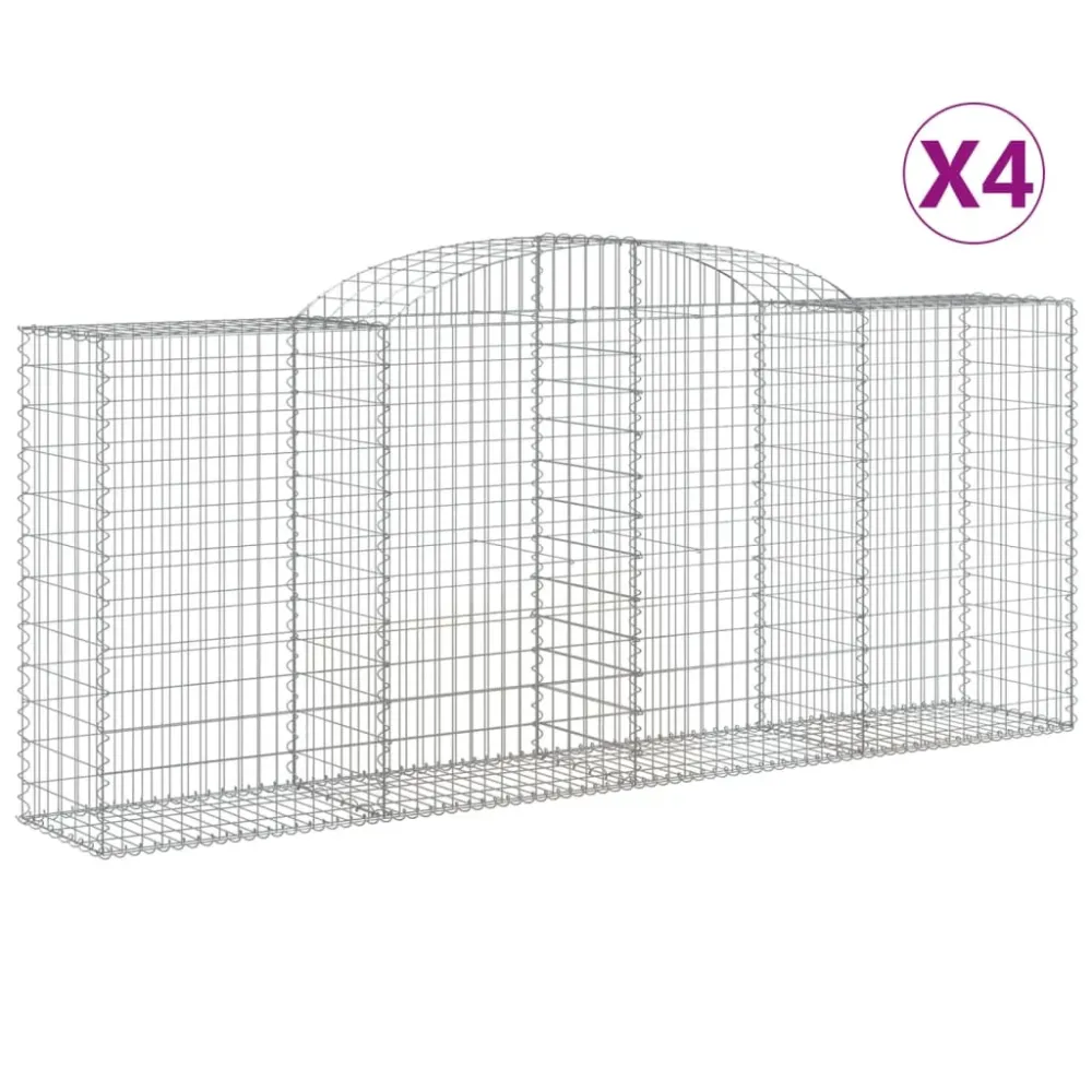 Coșuri gabion arcuite 4 buc. 300x50x120/140 cm, fier galvanizat