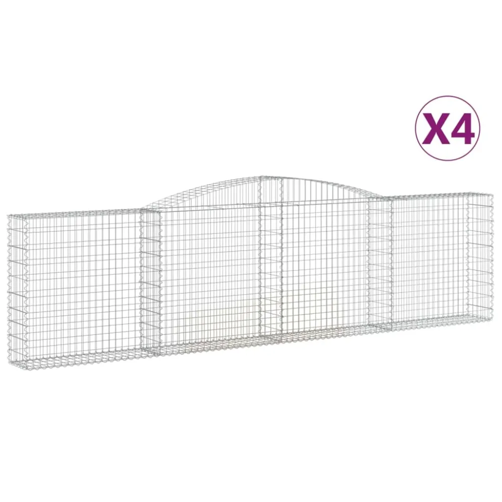 Coșuri gabion arcuite 4 buc, 400x30x100/120 cm fier galvanizat
