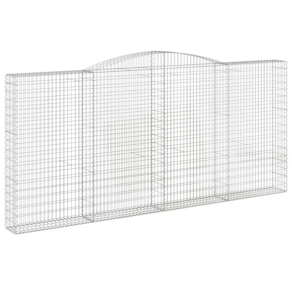 Coșuri gabion arcuite 2 buc, 400x30x180/200 cm, fier galvanizat