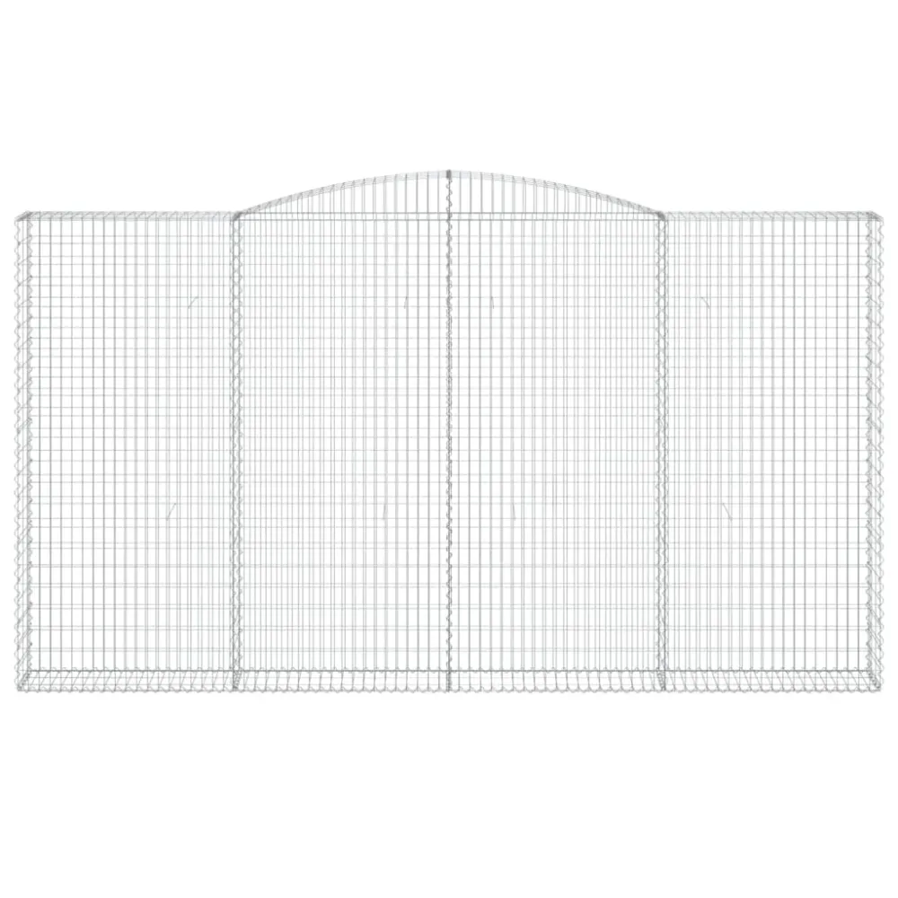 Coșuri gabion arcuite, 2 buc, 400x30x220/240cm, fier galvanizat