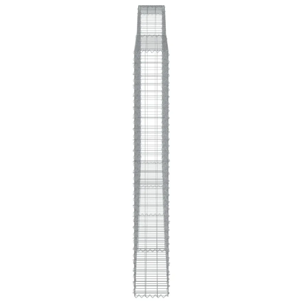 Coșuri gabion arcuite, 2 buc, 400x30x220/240cm, fier galvanizat