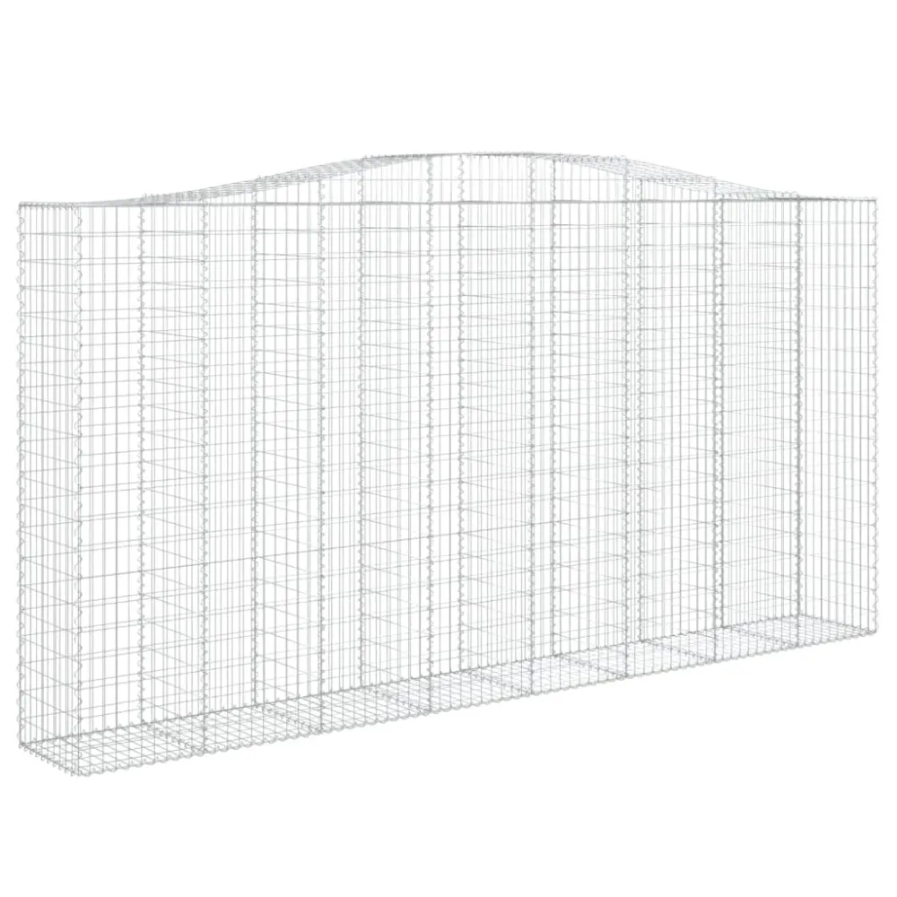 Coșuri gabion arcuite, 2 buc 400x50x200/220 cm, fier galvanizat