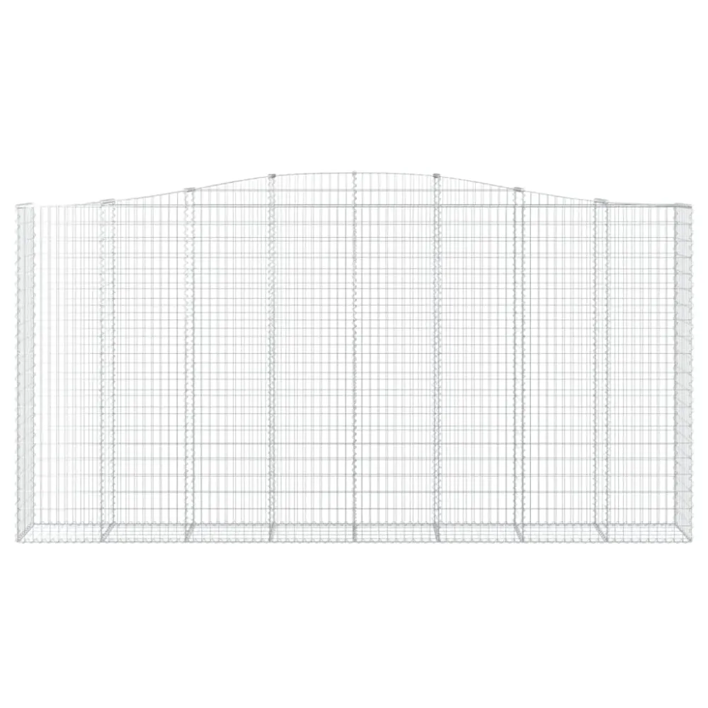 Coșuri gabion arcuite, 2 buc 400x50x200/220 cm, fier galvanizat