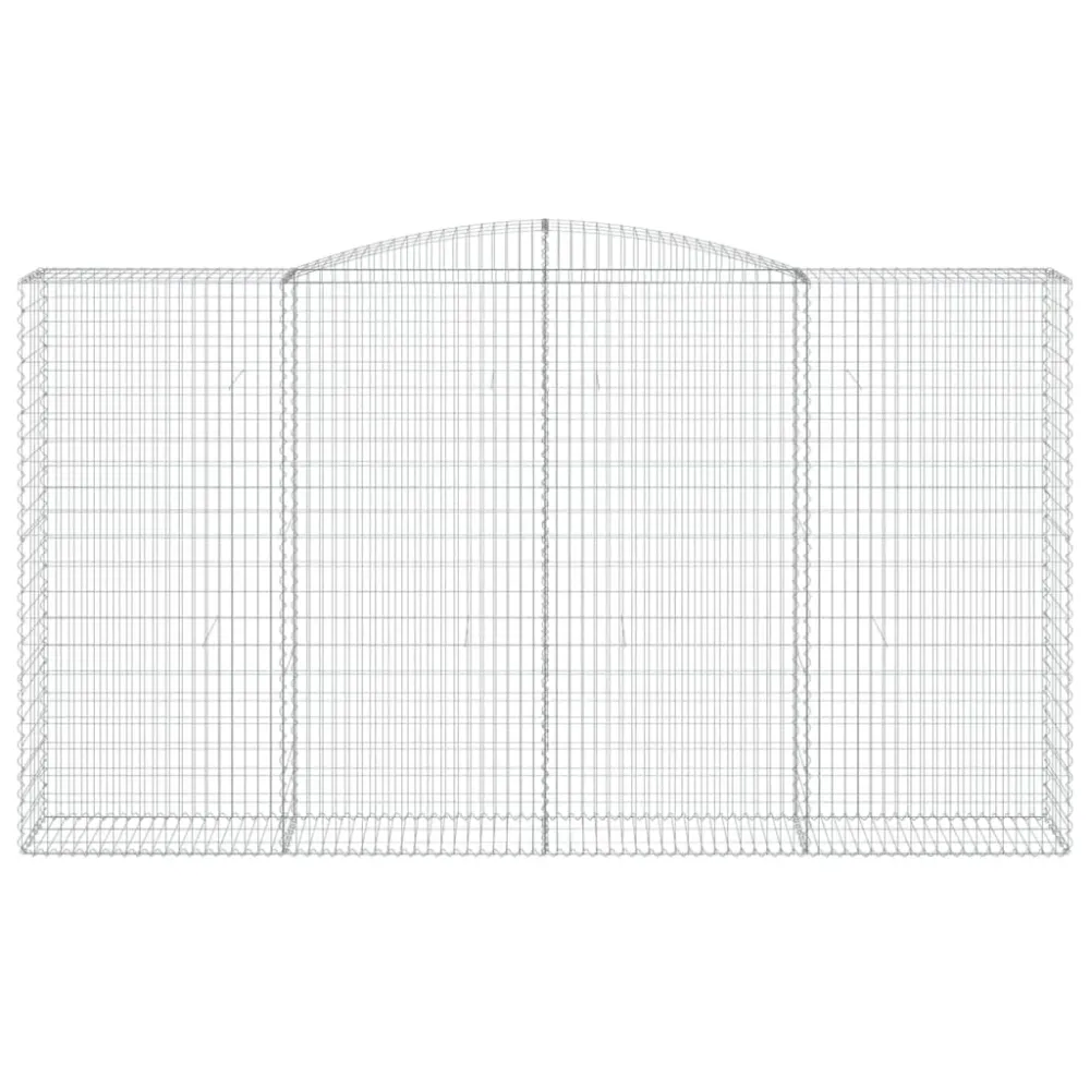 Coșuri gabion arcuite, 2 buc, 400x50x220/240cm, fier galvanizat