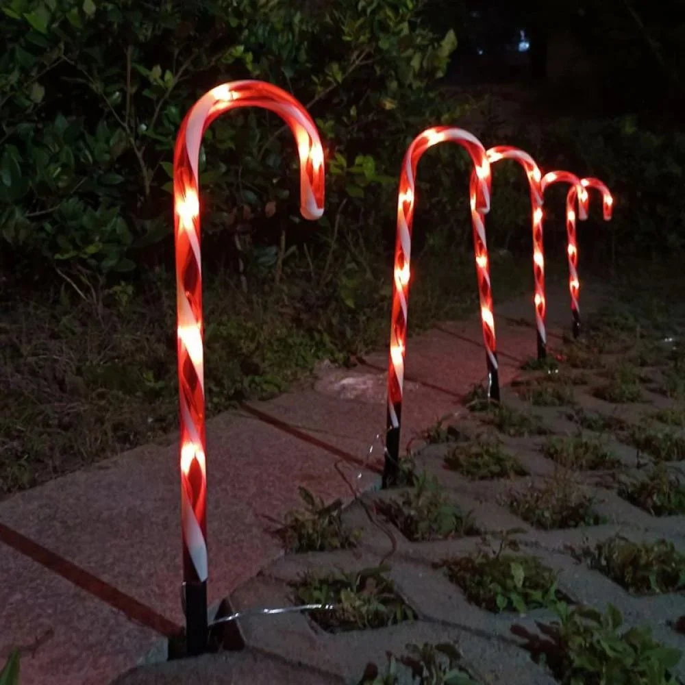 Decoratiune luminoasa, 5 acadele, incarcare solara, 40 cm