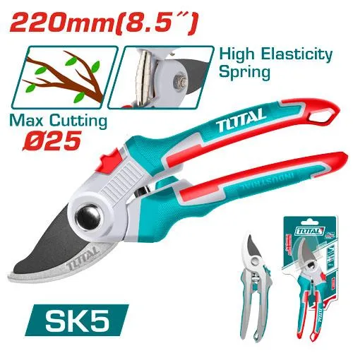 Foarfeca pentru crengi TOTAL 8.5"/220 mm, lama SK5, acoperire teflon