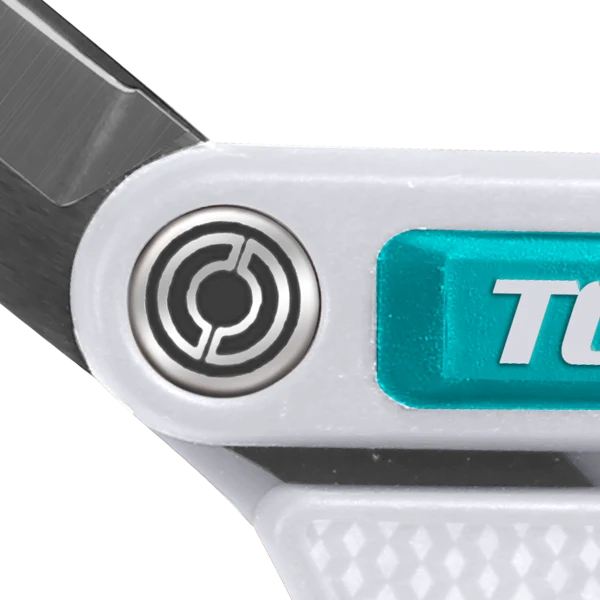 Foarfeca TOTAL 210 mm, lama lunga titan, maner cauciuc, pentru textile si carton