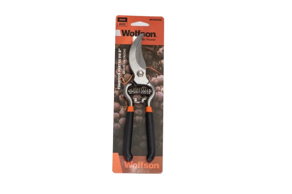 Foarfeca de vie Wolfson 8 cu manere din cauciuc