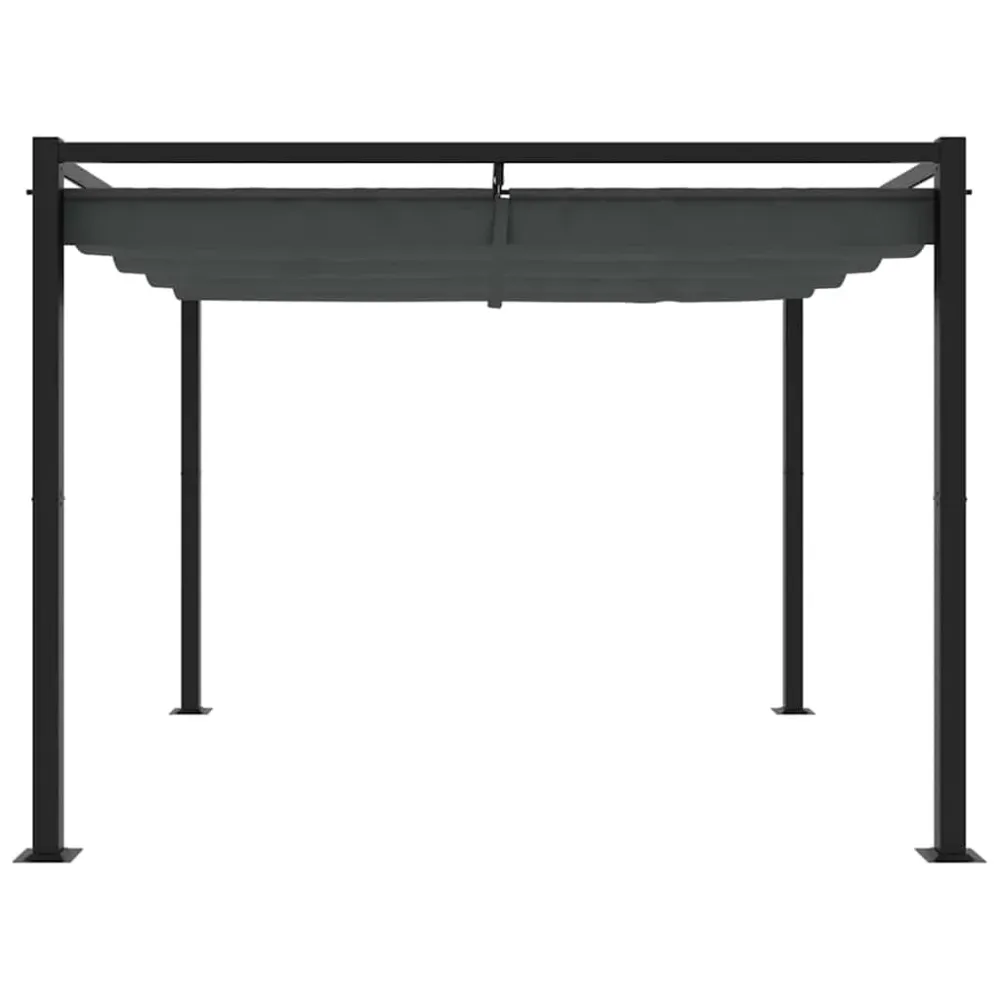 Foișor de grădină cu acoperiș retractabil antracit 3x3 m oțel