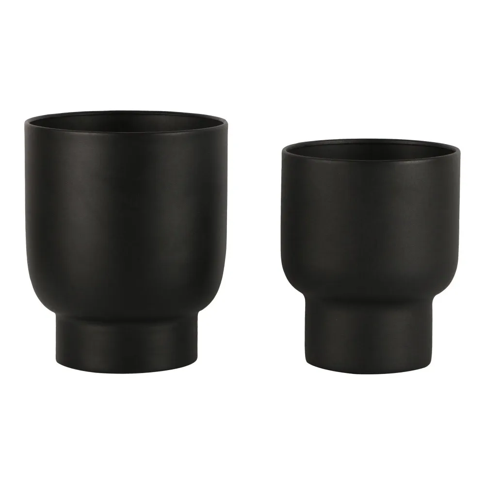 Fulda Ghivece din metal, negre, set de 2