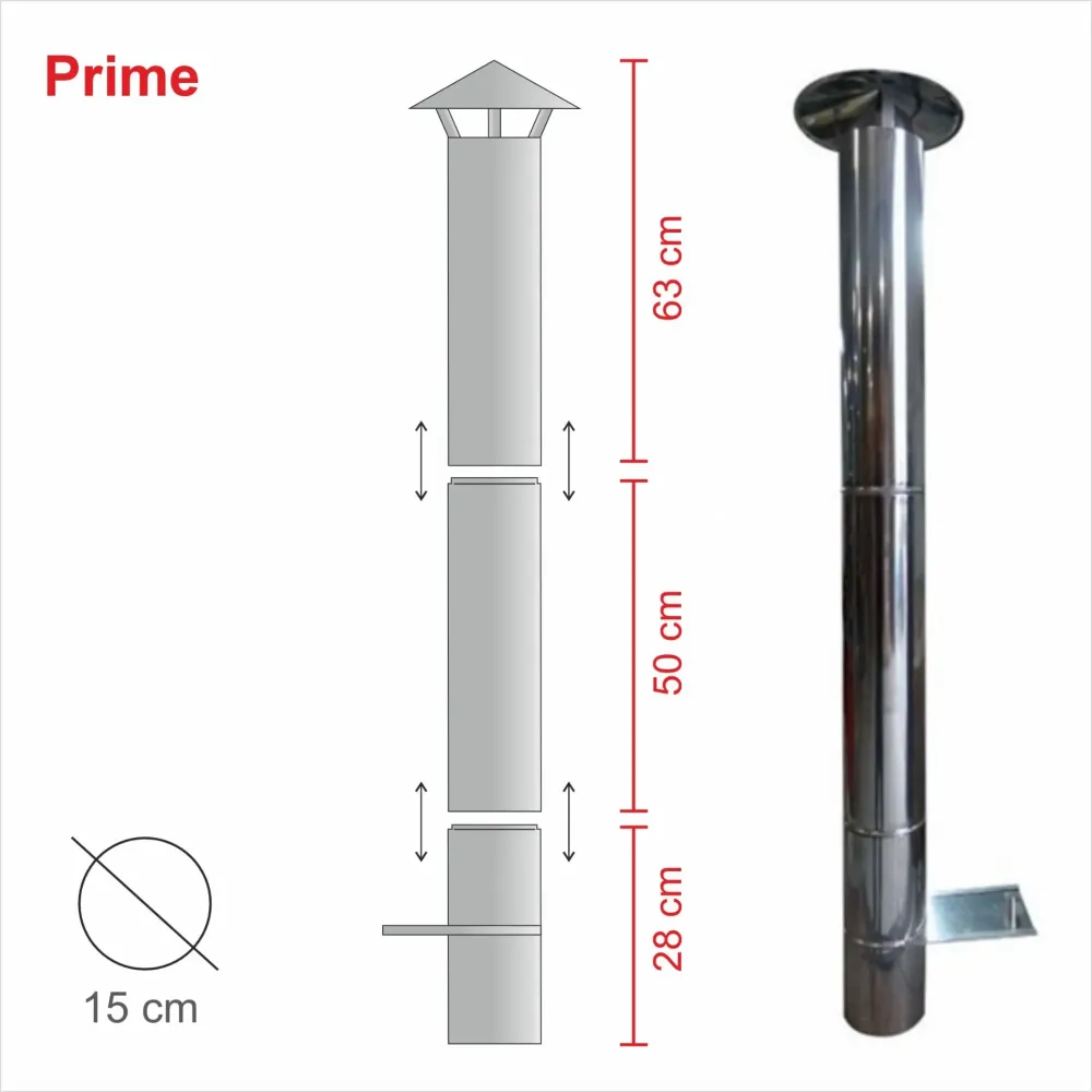 Coș de fum INOX Antracit Complet pentru MAXIMUS 100cm AC77F