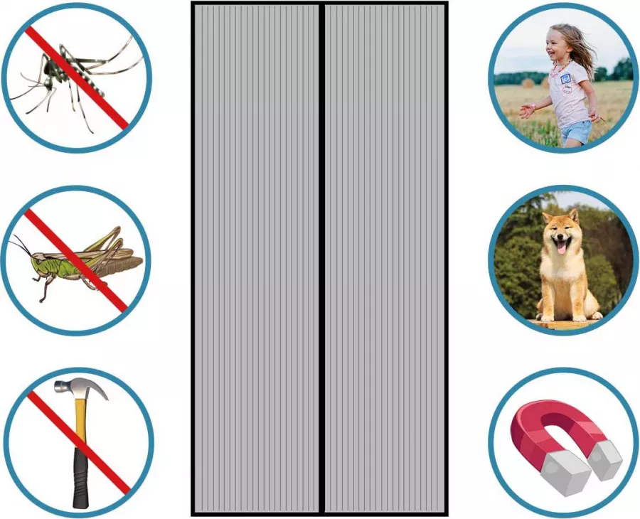 Furtun extensibil de gradina de 30 metri, + Accesoriu pentru stropit cu 3 moduri de stropirer + Perdea magnetica usa antii...