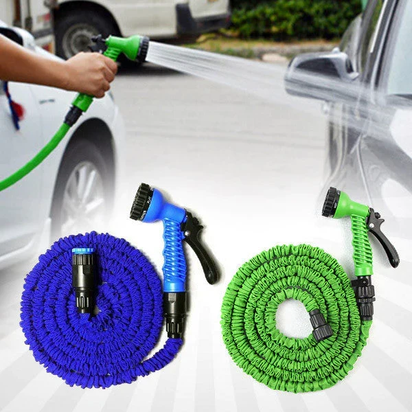 Furtun extensibil de gradina de 30 metri, + Accesoriu pentru stropit cu 3 moduri de stropirer + Perdea magnetica usa antii...