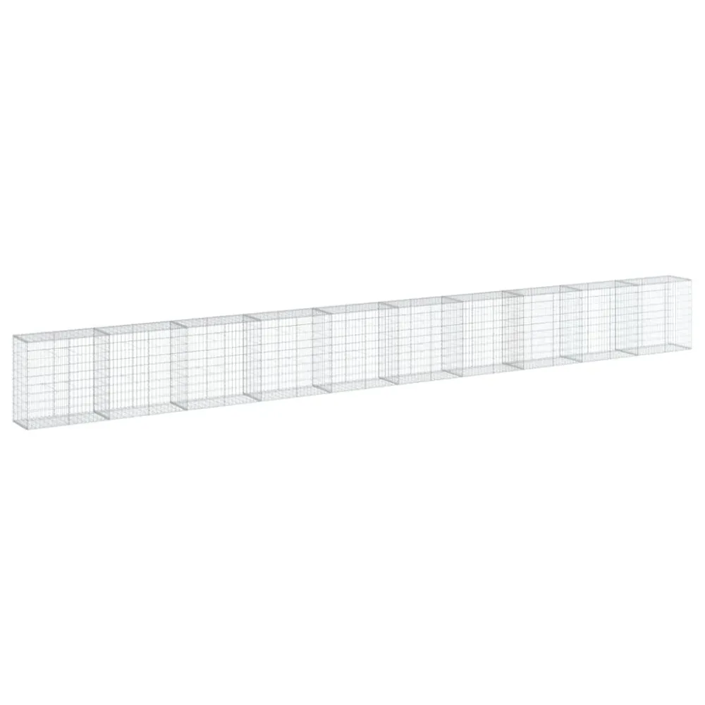 Coș gabion cu capac, 1000x50x100 cm, fier galvanizat