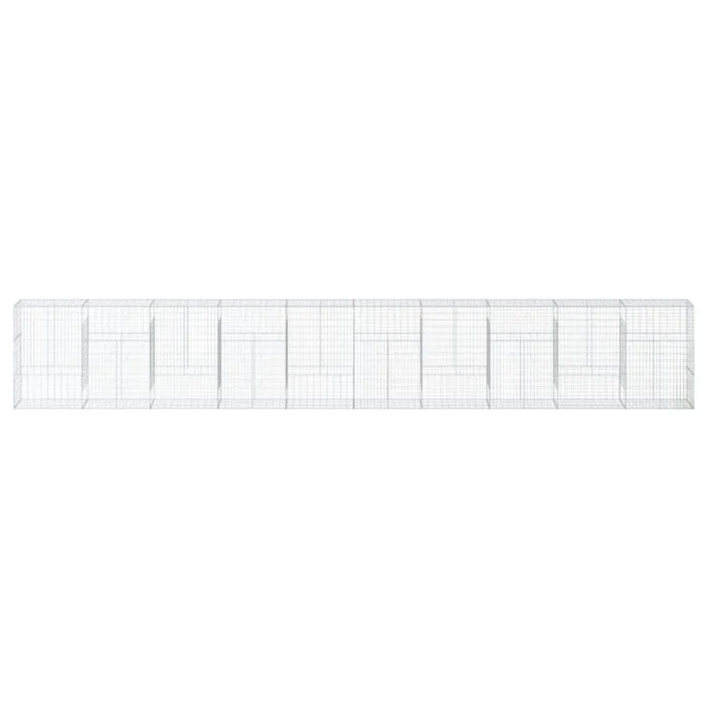 Coș gabion cu capac, 1000x50x150 cm, fier galvanizat