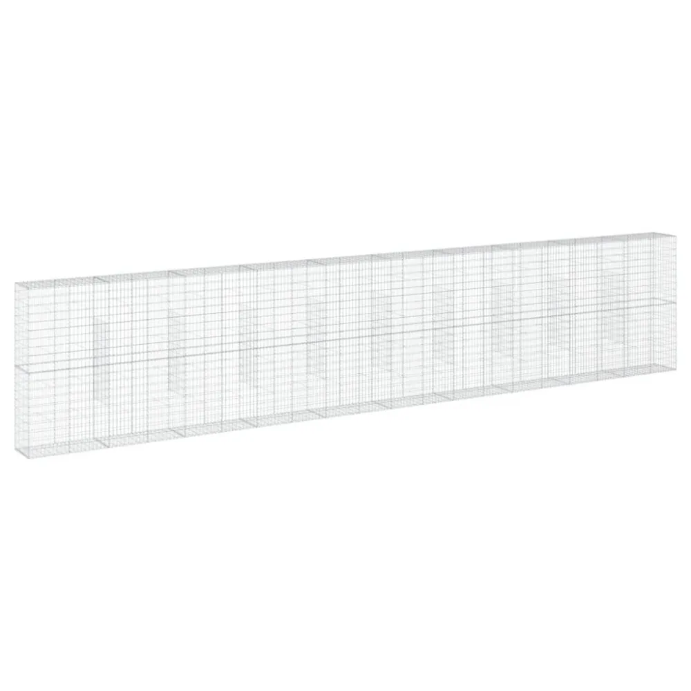 Coș gabion cu capac, 1000x50x200 cm, fier galvanizat