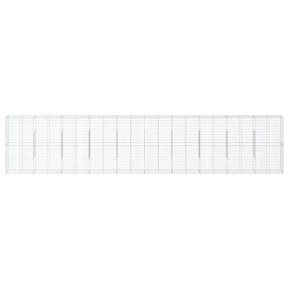 Coș gabion cu capac, 1000x50x200 cm, fier galvanizat