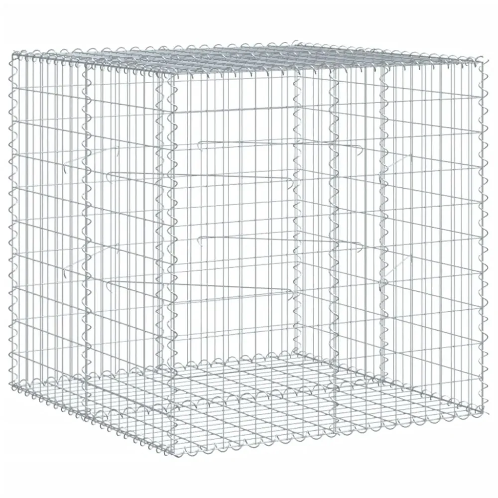 Coș gabion cu capac, 100x100x100 cm, fier galvanizat