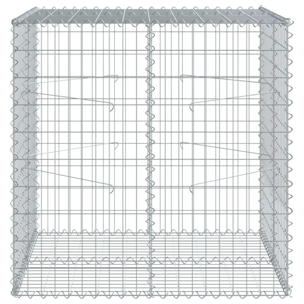 Coș gabion cu capac, 100x100x100 cm, fier galvanizat