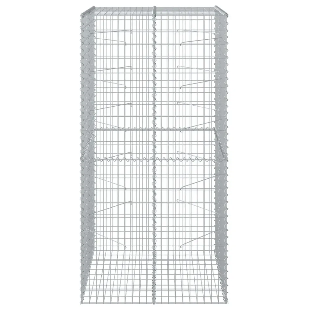 Coș gabion cu capac, 100x100x200 cm, fier galvanizat