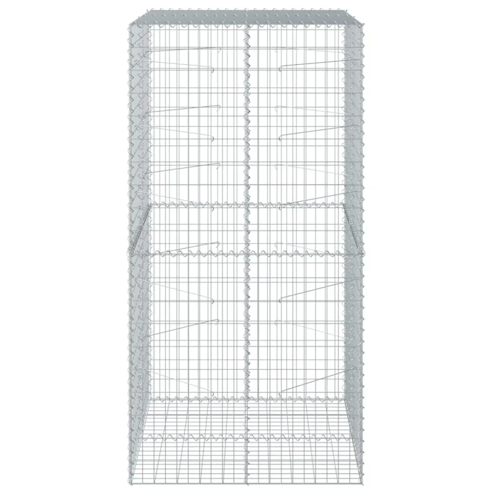 Coș gabion cu capac, 100x100x200 cm, fier galvanizat