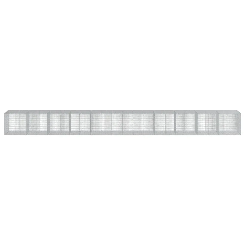 Coș gabion cu capac, 1100x100x100 cm, fier galvanizat