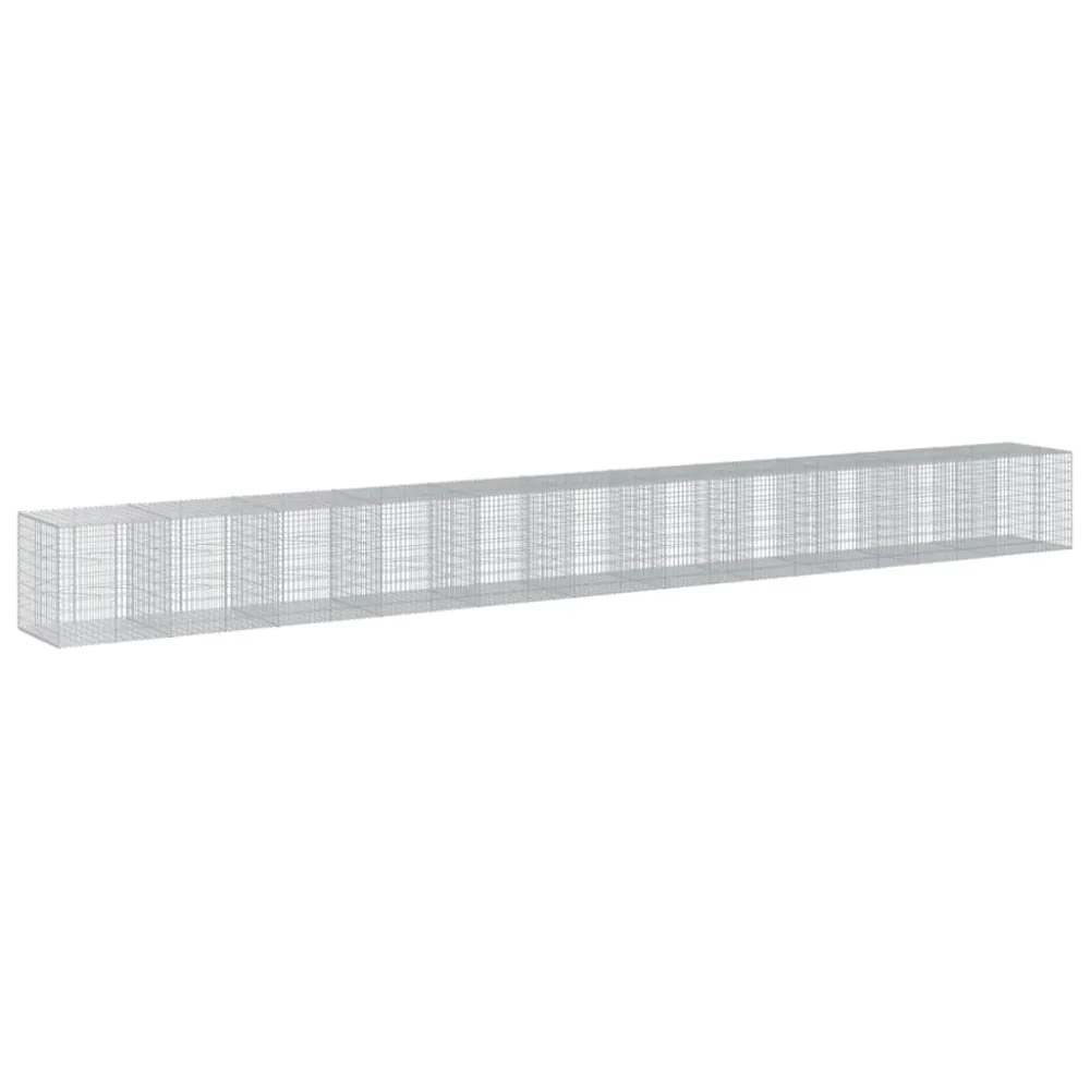 Coș gabion cu capac, 1100x100x100 cm, fier galvanizat