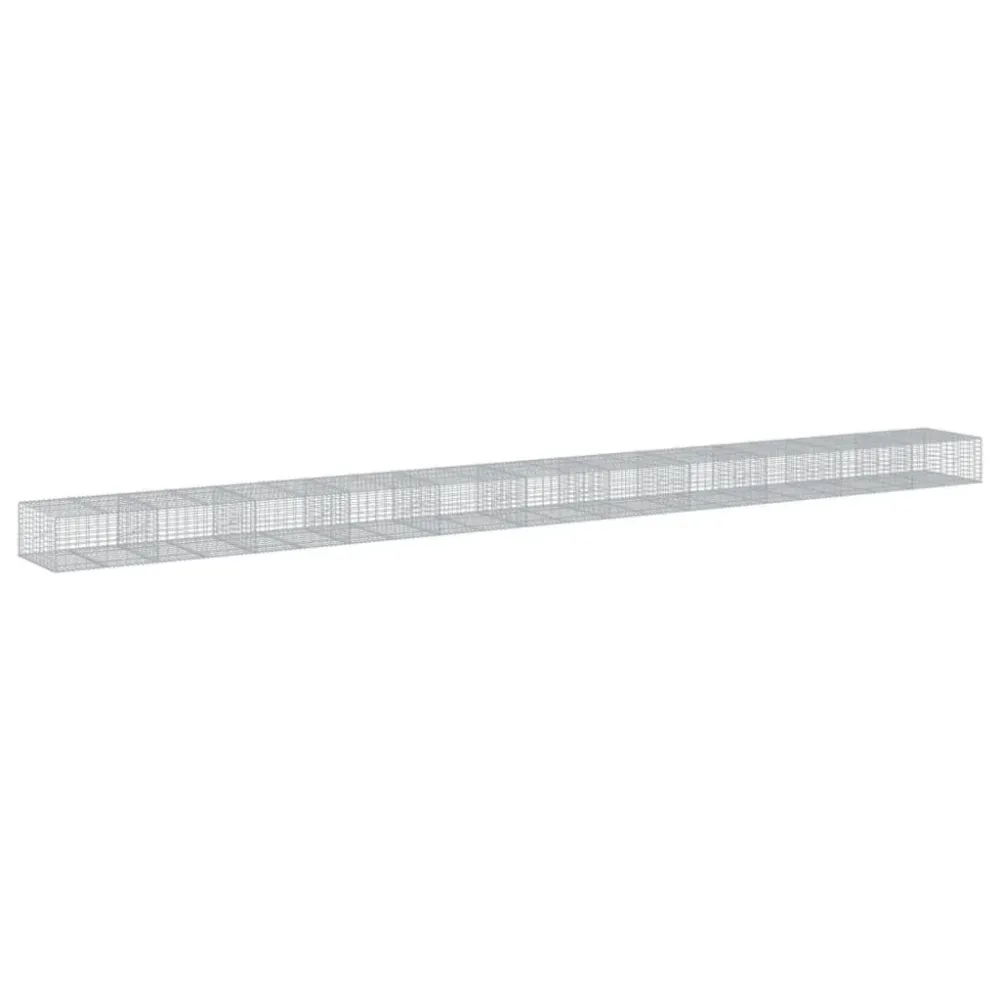 Coș gabion cu capac, 1100x100x50 cm, fier galvanizat